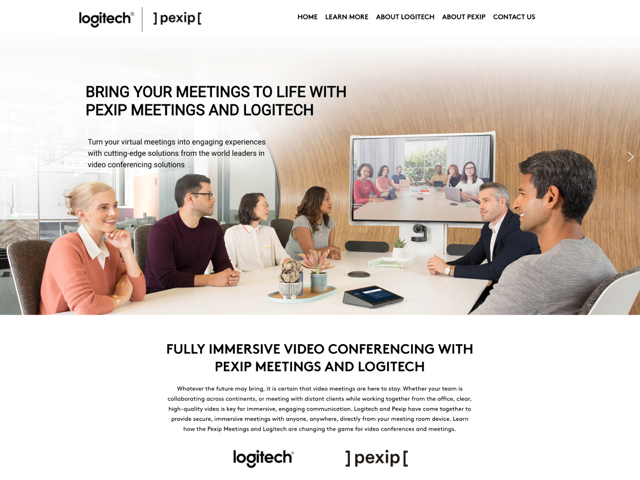 Logitech – Pexip ​  Partnership Website ​